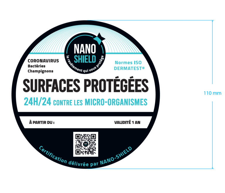 Nano-Shield SIP stickers surfaces protégées contre le coronavirus